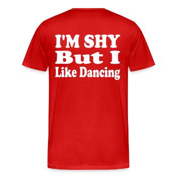 Timide Mais amour Danse - T-shirt bio Premium Homme - rouge - Dos - Damien (186cm)