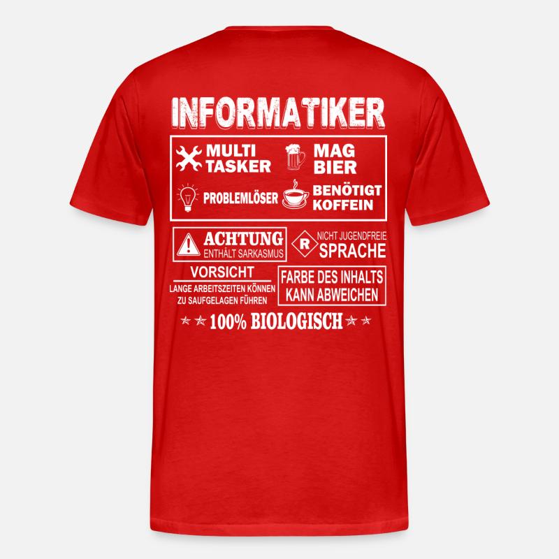 INFORMATIKER Multitasker - Männer Premium Bio T-Shirt - Rot