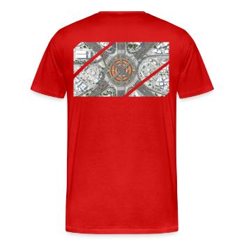 Mosaïque du rond-point urbain - T-shirt bio Premium Homme - rouge - Dos - Damien (186cm)