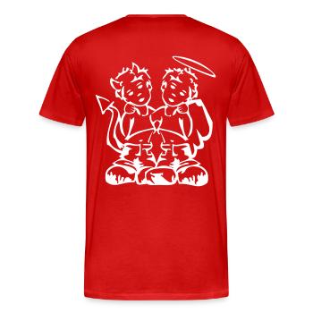 Ange ou Démon - T-shirt bio Premium Homme - rouge - Dos - Damien (186cm)