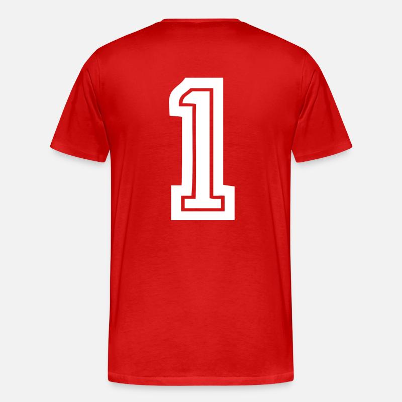 Eins 1 - Männer Premium Bio T-Shirt - Rot