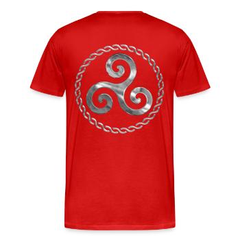 Triskel breizh - Men's Premium Organic T-Shirt - red - Back - Damien (186cm)