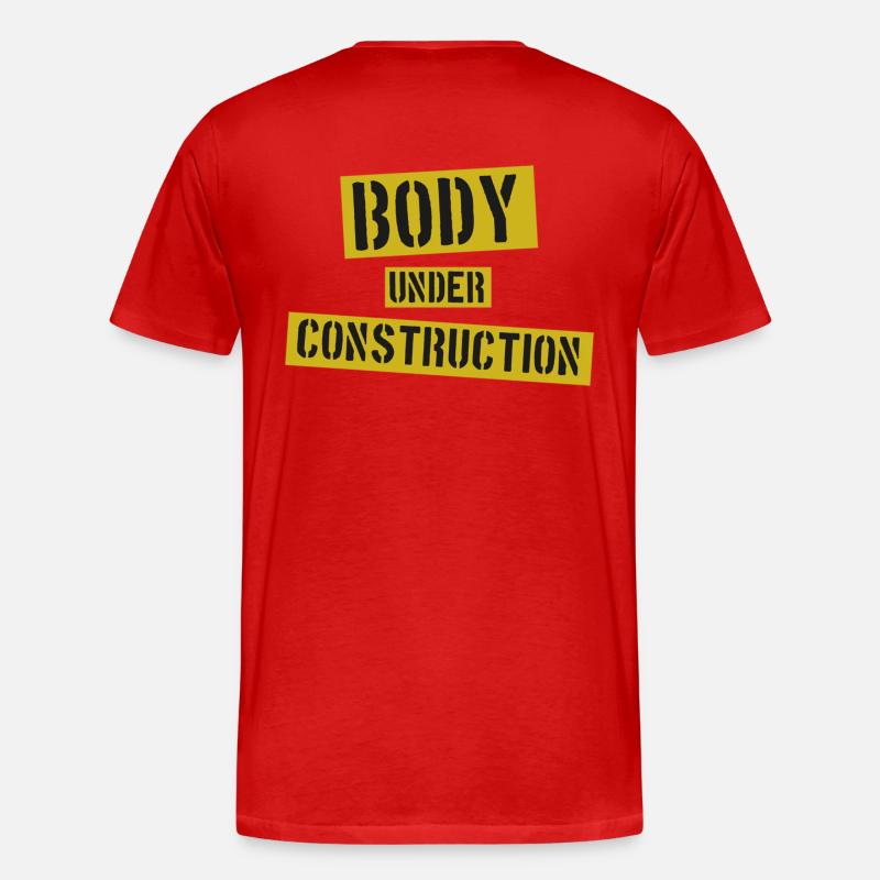 Body under Construction - Männer Premium Bio T-Shirt - Rot