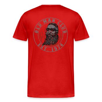 Old Man Club Est 1974 - T-shirt bio Premium Homme - rouge - Dos - Damien (186cm)