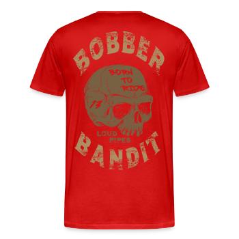 Bobber Bandit Gold - Männer Premium Bio T-Shirt - Rot - Hinten - Damien (186cm)