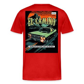 El Camino Vintage Comic - T-shirt bio Premium Homme - rouge - Dos - Damien (186cm)