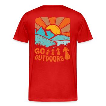 Go outdoors - Men's Premium Organic T-Shirt - red - Back - Damien (186cm)