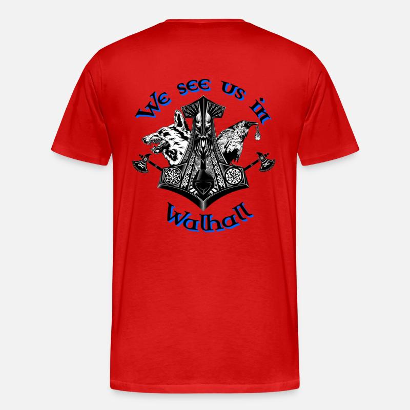 We see us in Walhall - Männer Premium Bio T-Shirt - Rot