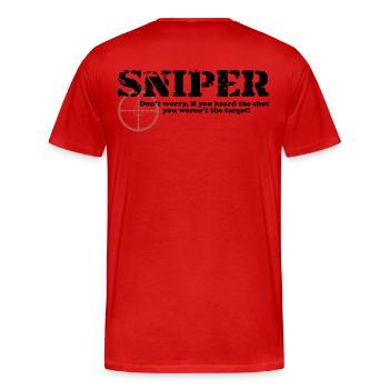 Sniper Hear - Men's Premium Organic T-Shirt - red - Back - Damien (186cm)