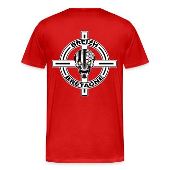 Breizh celtic cross - T-shirt bio Premium Homme - rouge - Dos - Damien (186cm)