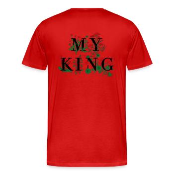 My King partner shirt - Men's Premium Organic T-Shirt - red - Back - Damien (186cm)
