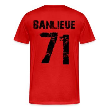 banlieue 71 - T-shirt bio Premium Homme - rouge - Dos - Damien (186cm)