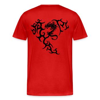 Dragon dragon tribal - T-shirt bio Premium Homme - rouge - Dos - Damien (186cm)