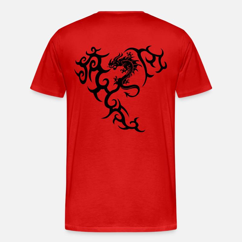 Drachentribal, dragon - Männer Premium Bio T-Shirt - Rot