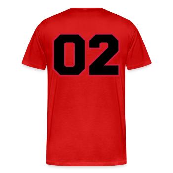 number02 - T-shirt bio Premium Homme - rouge - Dos - Damien (186cm)