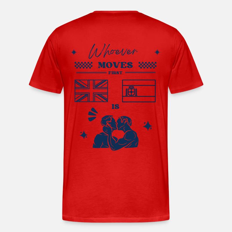 Whoever moves first - Männer Premium Bio T-Shirt - Rot
