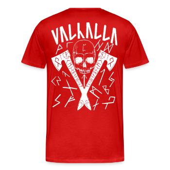 Valhalla Runes - Männer Premium Bio T-Shirt - Rot - Hinten - Damien (186cm)