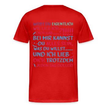 Do you know? - Men's Premium Organic T-Shirt - red - Back - Damien (186cm)