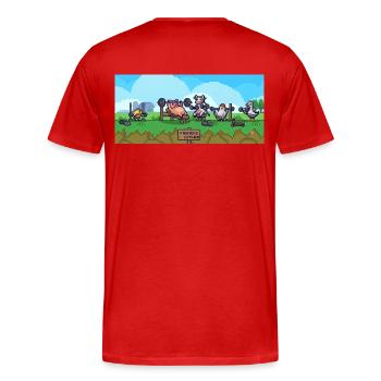 Émission Pixel du Gymnase Paysan - T-shirt bio Premium Homme - rouge - Dos - Damien (186cm)