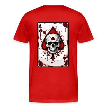 ACE - Men's Premium Organic T-Shirt - red - Back - Damien (186cm)