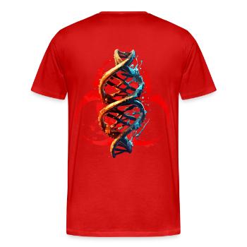 Mutant - Männer Premium Bio T-Shirt - Rot - Hinten - Damien (186cm)