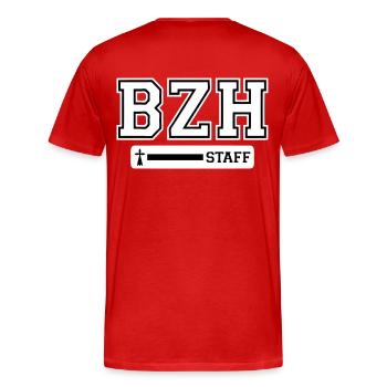 breizh staff logo - T-shirt bio Premium Homme - rouge - Dos - Damien (186cm)