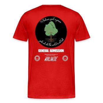 Bestes Lebensmotto - Männer Premium Bio T-Shirt - Rot - Hinten - Damien (186cm)