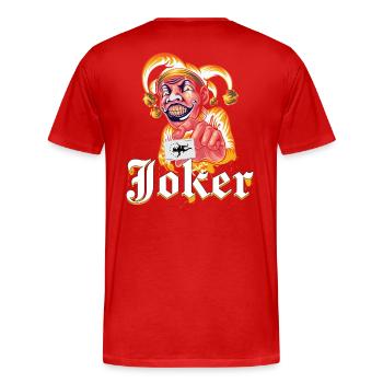 Carte Joker Orange - T-shirt bio Premium Homme - rouge - Dos - Damien (186cm)