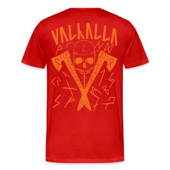 Valhalla Runes - Männer Premium Bio T-Shirt - Rot - Hinten - Damien (186cm)