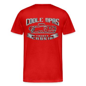 Coole Opas Cabrio - Männer Premium Bio T-Shirt - Rot - Hinten - Damien (186cm)