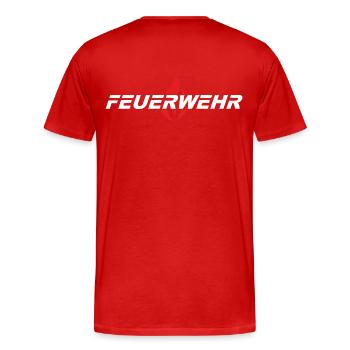 Feuerwehr Flamme - Männer Premium Bio T-Shirt - Rot - Hinten - Damien (186cm)