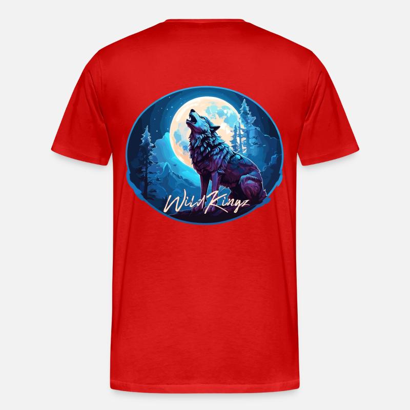 Wolf - Männer Premium Bio T-Shirt - Rot