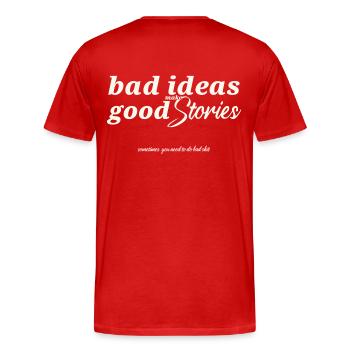 Mauvaises idées - T-shirt bio Premium Homme - rouge - Dos - Damien (186cm)