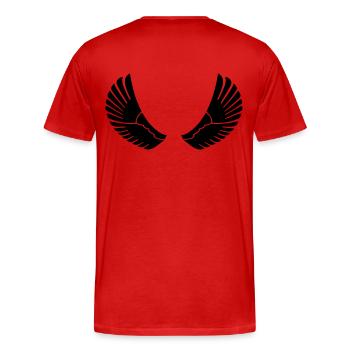 wings - Men's Premium Organic T-Shirt - red - Back - Damien (186cm)