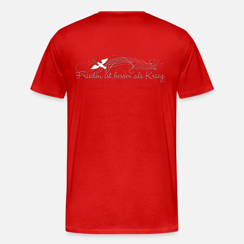 Frieden ist besser als Krieg - Männer Premium Bio T-Shirt - Rot