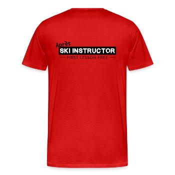 Chemise de soirée moniteur d’après-ski - T-shirt bio Premium Homme - rouge - Dos - Damien (186cm)