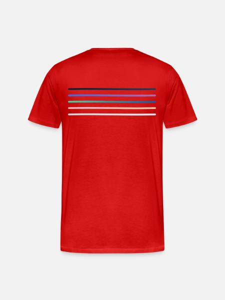 Palette de rayures vibrantes - T-shirt bio Premium Homme - rouge