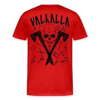 Valhalla Runes - Männer Premium Bio T-Shirt - Rot - Hinten - Damien (186cm)