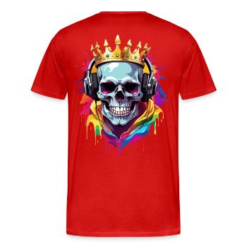 Headphones - Men's Premium Organic T-Shirt - red - Back - Damien (186cm)
