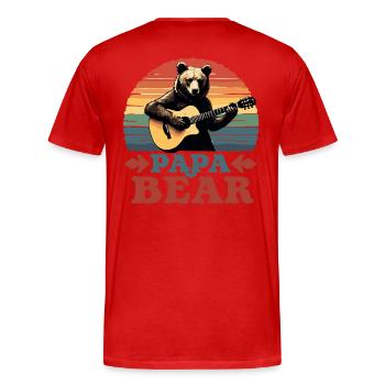 Papa Bear – Das perfekte Vatertagsgeschenk! - Männer Premium Bio T-Shirt - Rot - Hinten - Damien (186cm)