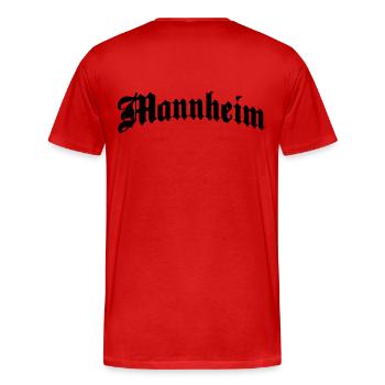 mandick - Men's Premium Organic T-Shirt - red - Back - Damien (186cm)