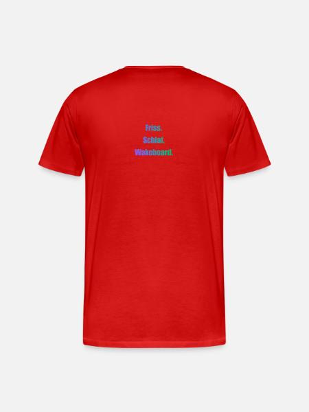 Friss Schlaf Wakeboard - Männer Premium Bio T-Shirt - Rot
