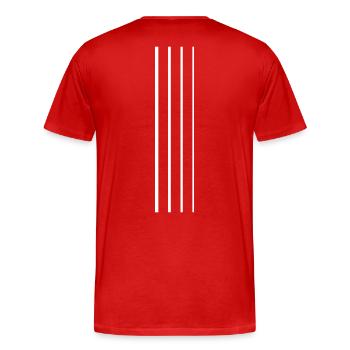 Bass - Männer Premium Bio T-Shirt - Rot - Hinten - Damien (186cm)