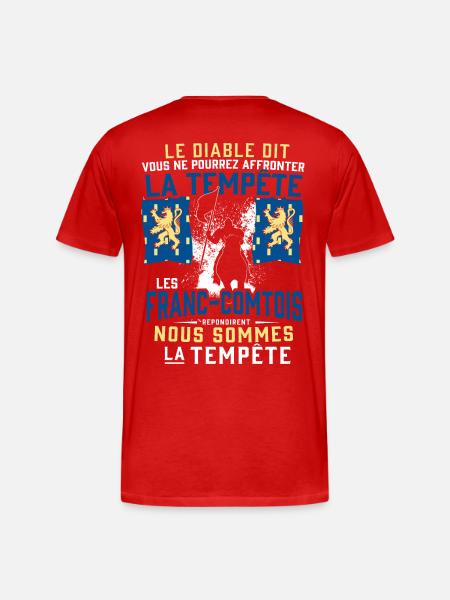 Tempête Franc-Comtois - T-shirt bio Premium Homme - rouge
