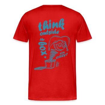 Think outside the box - Men's Premium Organic T-Shirt - red - Back - Damien (186cm)