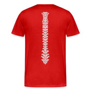 Backbone Spine Design - Men's Premium Organic T-Shirt - red - Back - Damien (186cm)