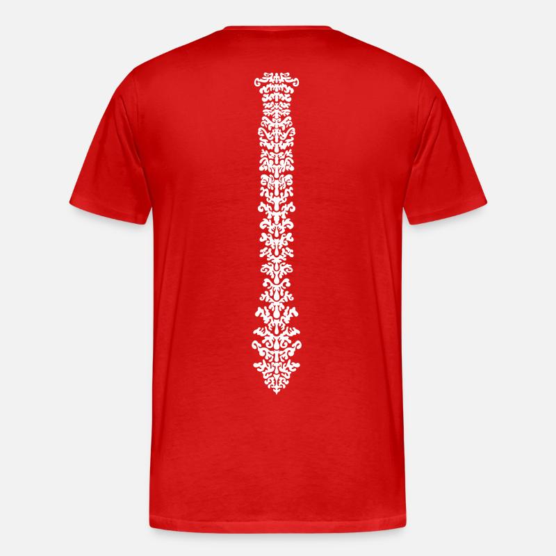 Backbone-Wirbelsäulendesign - Männer Premium Bio T-Shirt - Rot