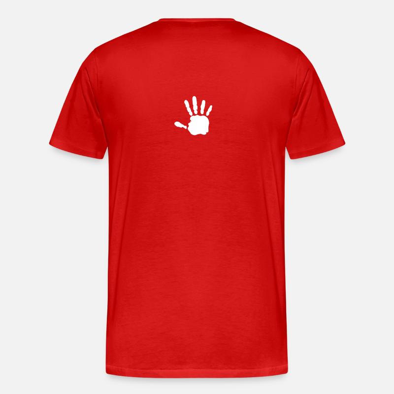 Hand - Männer Premium Bio T-Shirt - Rot
