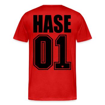 Lapin no. 1 Roi Trésor 01 surnom 1c - T-shirt bio Premium Homme - rouge - Dos - Damien (186cm)