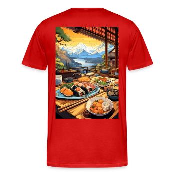 Suhsi pour toujours - T-shirt bio Premium Homme - rouge - Dos - Damien (186cm)